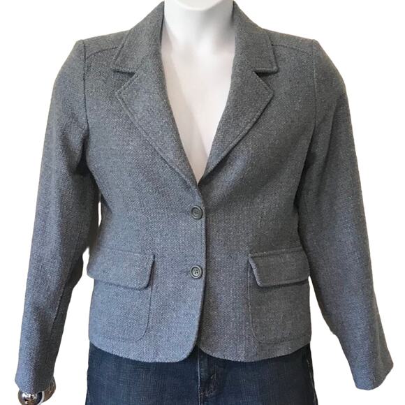 CAbi Blue Blazer Wool Blend Fully Lined sz 10 - Picture 1 of 5